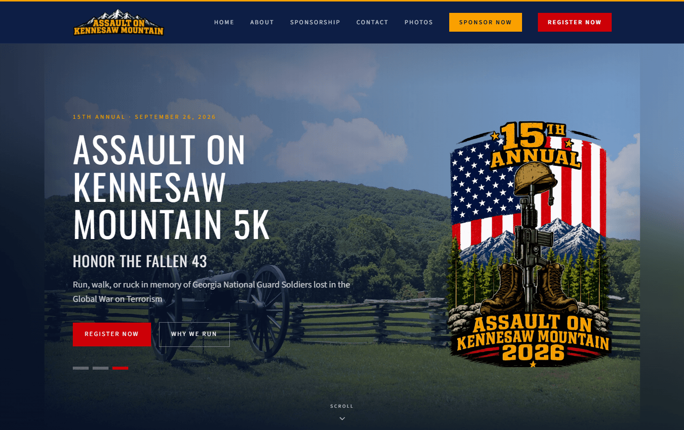 Assault on Kennesaw Mountain 5K website