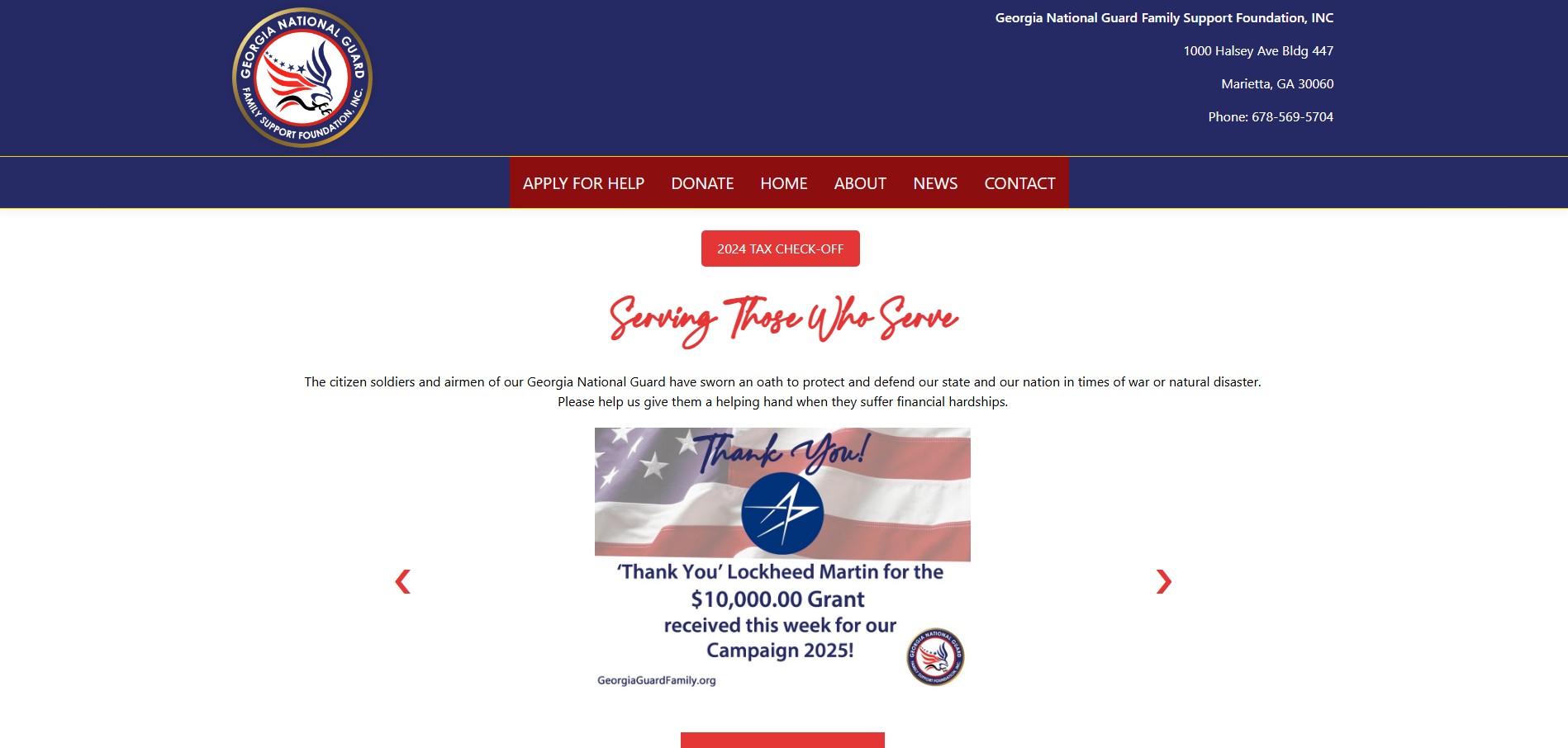Georgia National Guard Family Support Foundation website